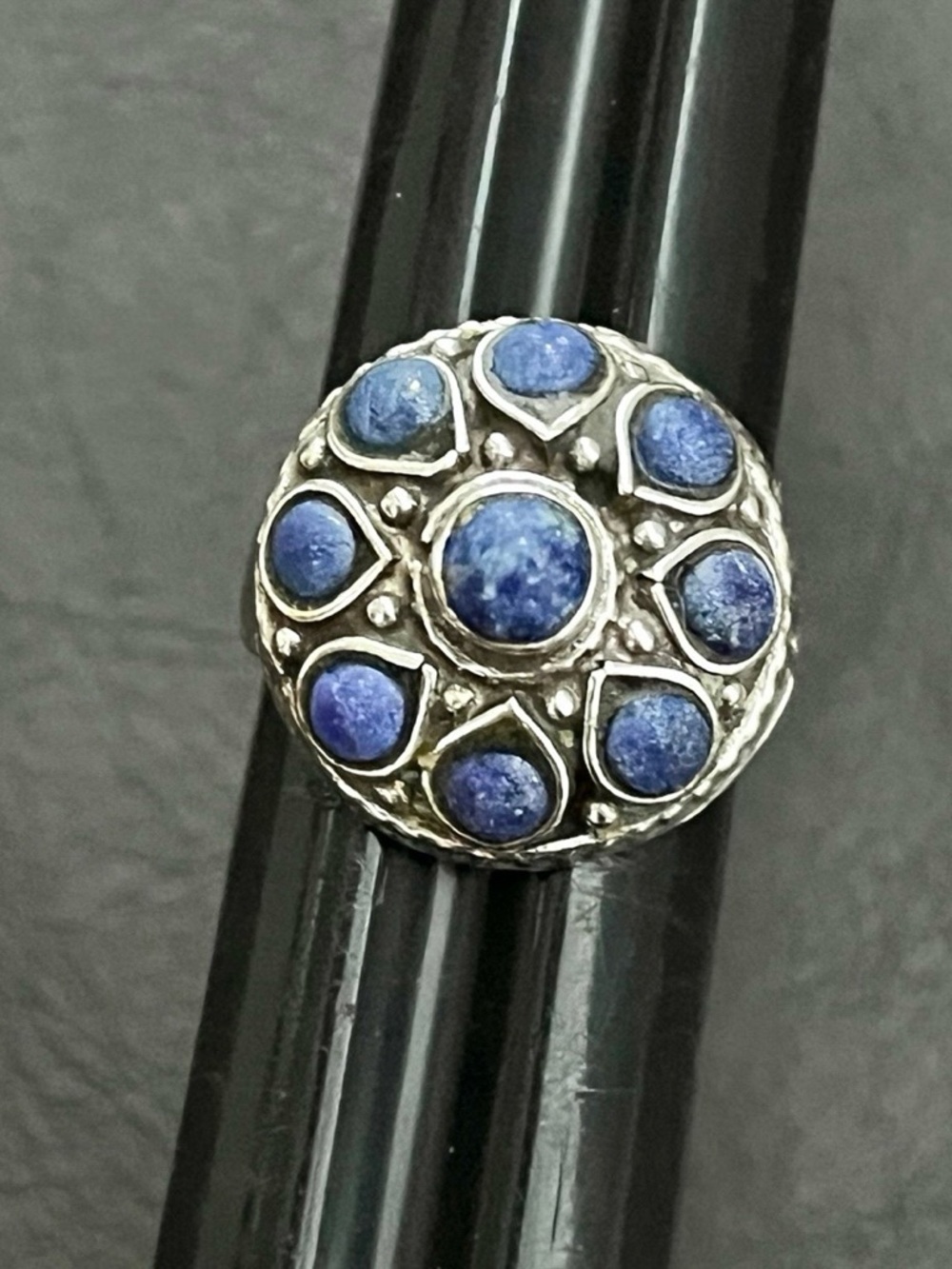 🟦SALE🟦 Vintage sterling silver and sodalite dome ring - Picture 2 of 4